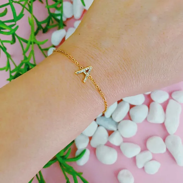 Ellison and Young Dainty Sparkle Initial Bracelet