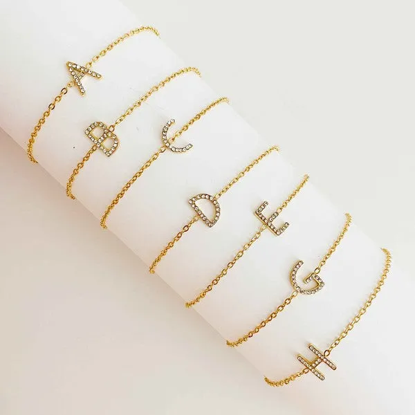 Ellison and Young Dainty Sparkle Initial Bracelet