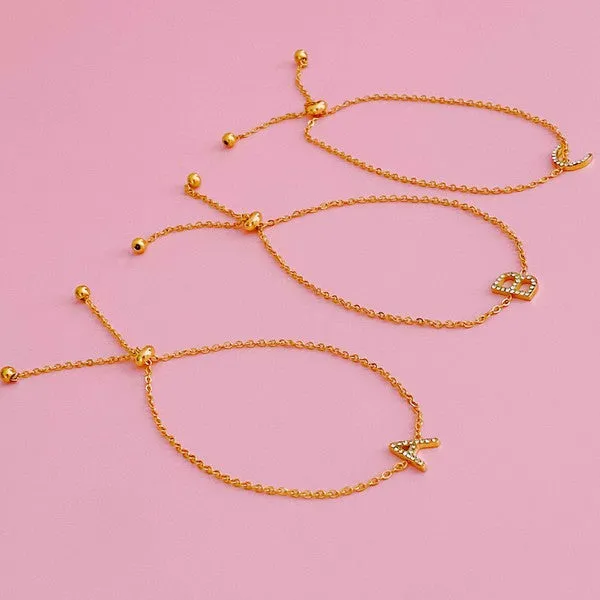 Ellison and Young Dainty Sparkle Initial Bracelet