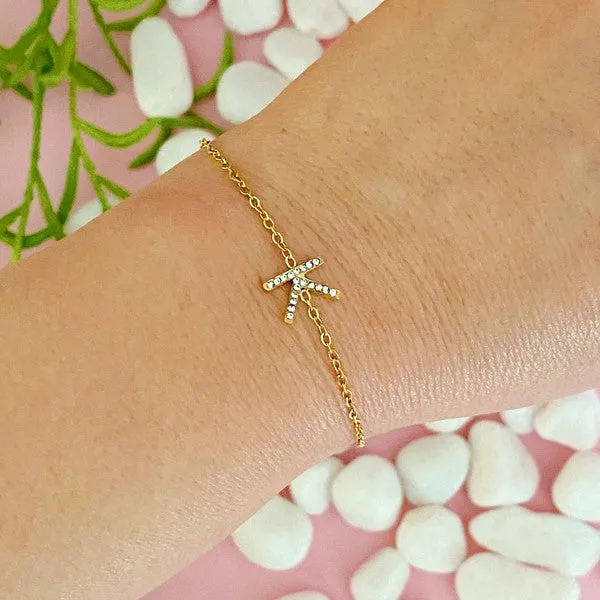 Ellison and Young Dainty Sparkle Initial Bracelet