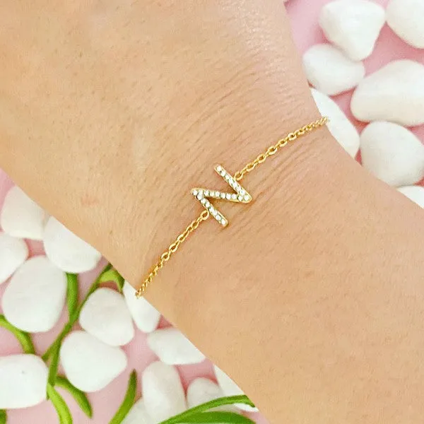 Ellison and Young Dainty Sparkle Initial Bracelet