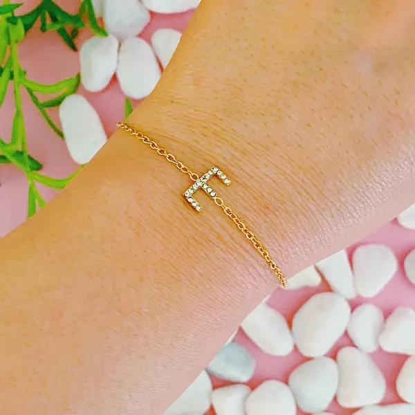Ellison and Young Dainty Sparkle Initial Bracelet