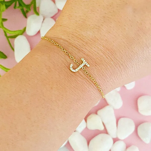 Ellison and Young Dainty Sparkle Initial Bracelet