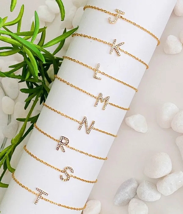 Ellison and Young Dainty Sparkle Initial Bracelet