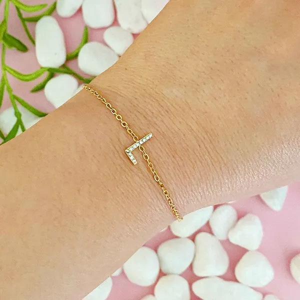 Ellison and Young Dainty Sparkle Initial Bracelet