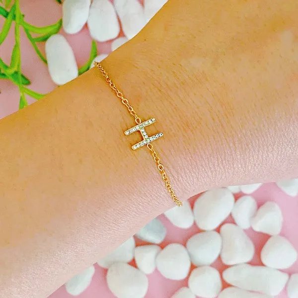 Ellison and Young Dainty Sparkle Initial Bracelet