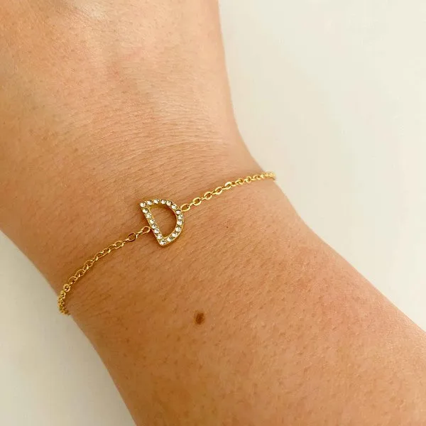 Ellison and Young Dainty Sparkle Initial Bracelet