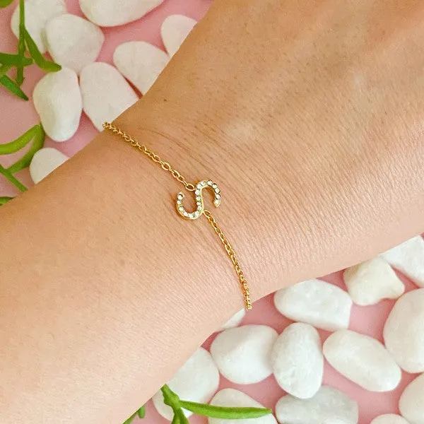 Ellison and Young Dainty Sparkle Initial Bracelet