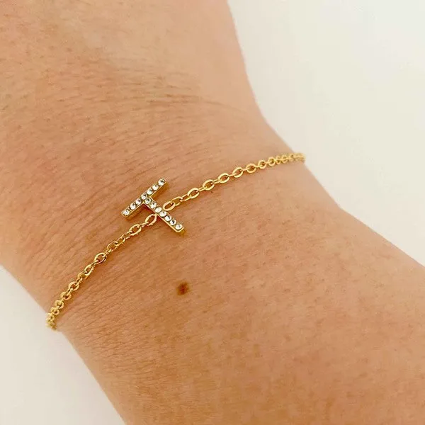 Ellison and Young Dainty Sparkle Initial Bracelet
