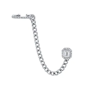 READY TO SHIP DIAMOND HALO LINK EARRING CUFF