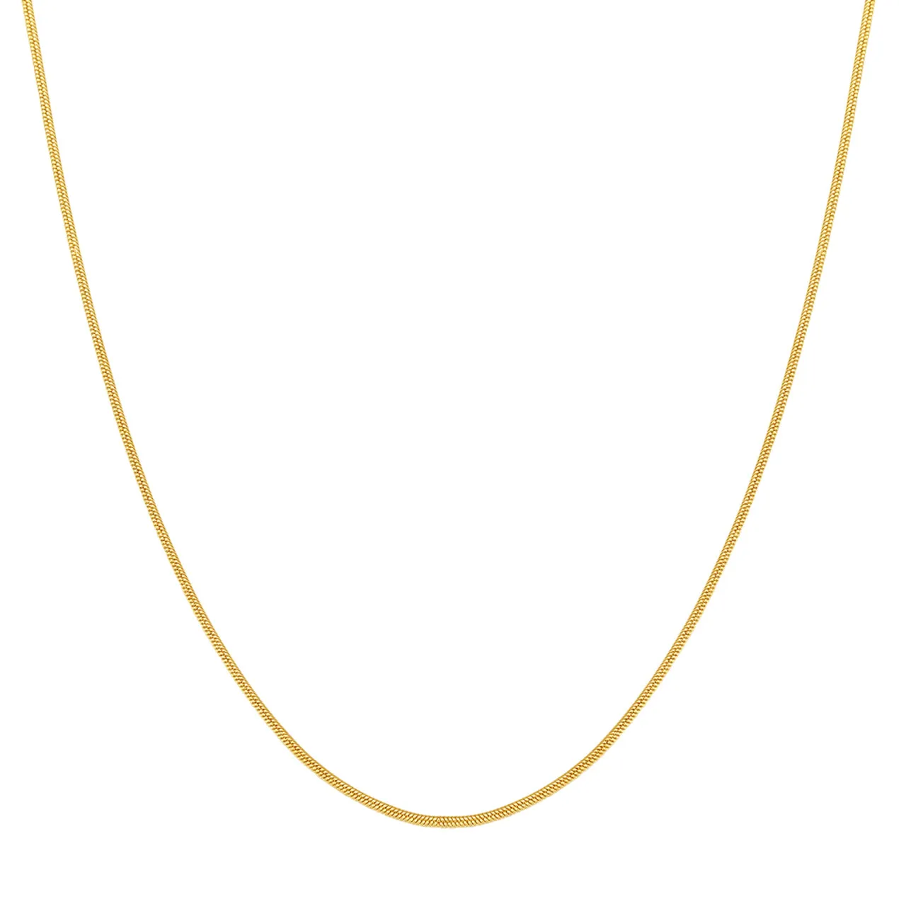 Unisex Rolled Snake Chain Necklace Gold